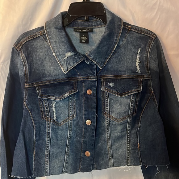 COPY - Lane Bryant Distressed Denim Jacket 18 - Picture 2 of 6